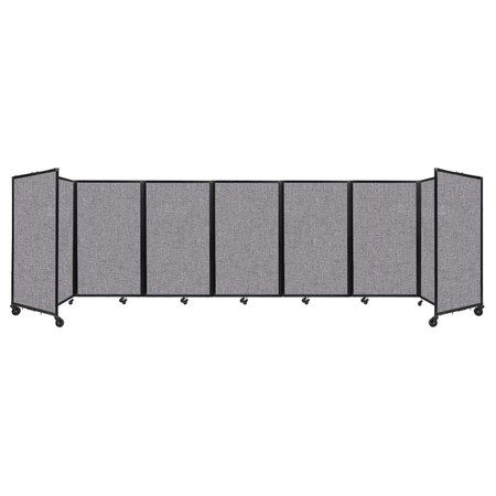 Versare Room Divider 360 Folding Portable Partition 19'6" x 5' Cloud Gray Fabric 1160708